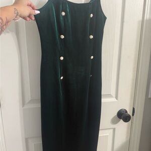 Elegant Green Velvet Dress
